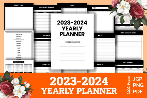 Download 2023-2024 Yearly Planner &amp; Agenda KDP - Yearly planner Collection