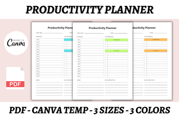 Download Productivity Planner Canva Template - Productivity planner Collection