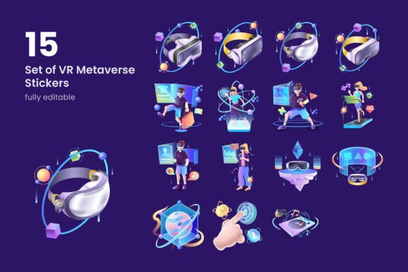 Download Virtual Metaverse Stickers - Premium Resources