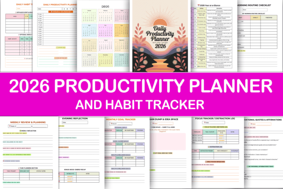 Download 2026 Productivity Planner Habit Tracker - Productivity planner Collection