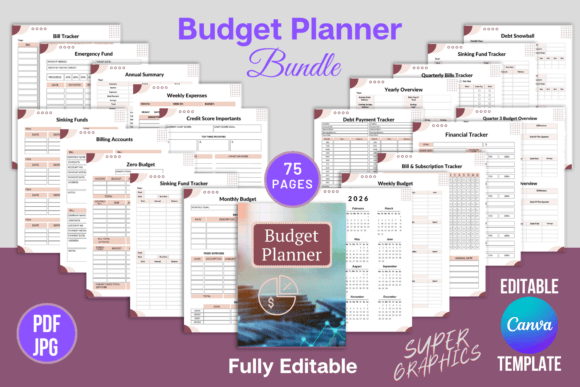 Download Budget Planner Bundle | Canva Template - Premium Resources